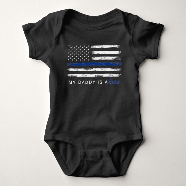 Body Para Bebê Flagrante Linha Azul Policial Herói Bebê (Frente)
