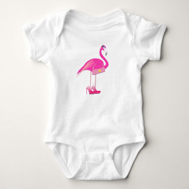 Body Para Bebê Flamingo - Bodysuit de Jersey para Bebê (Frente)