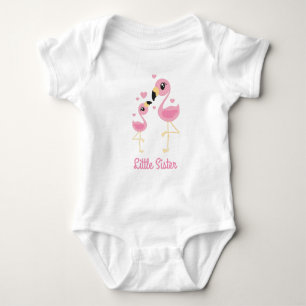 Body Para Bebê Flamingo Chá de fraldas Bonita Irmã Tropical