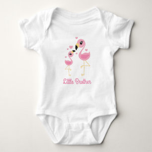 Body Para Bebê Flamingo Chá de fraldas Cute Tropical Little Broth