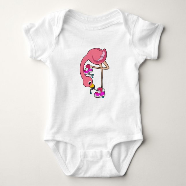 Body Para Bebê Flamingo com Calçados (Frente)