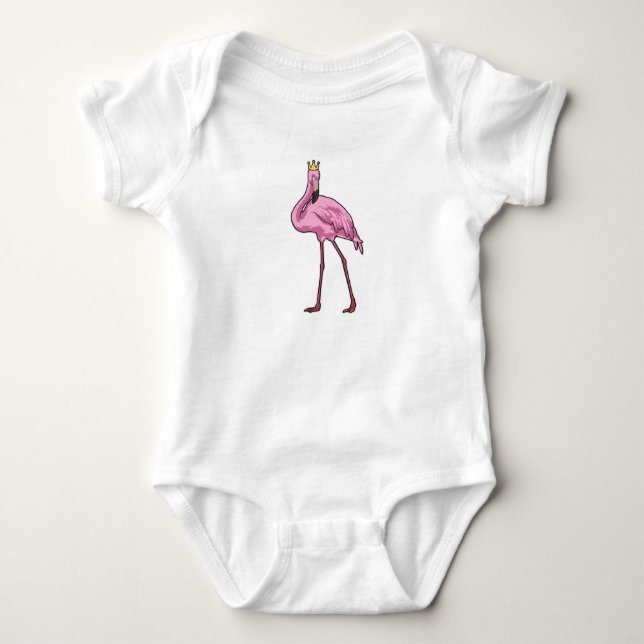 Body Para Bebê Flamingo com Coroa (Frente)