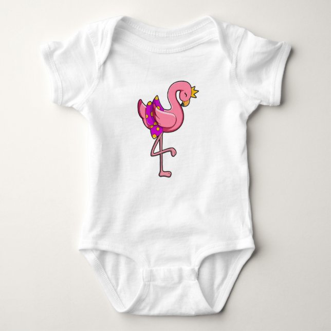 Body Para Bebê Flamingo com Crown & Skirt (Frente)