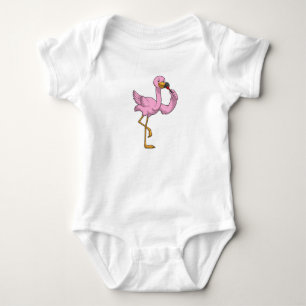 Body Para Bebê Flamingo com Lipstick