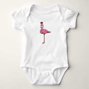 Body Para Bebê Flamingo com Muffin