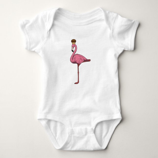 Body Para Bebê Flamingo com Muffin (Frente)