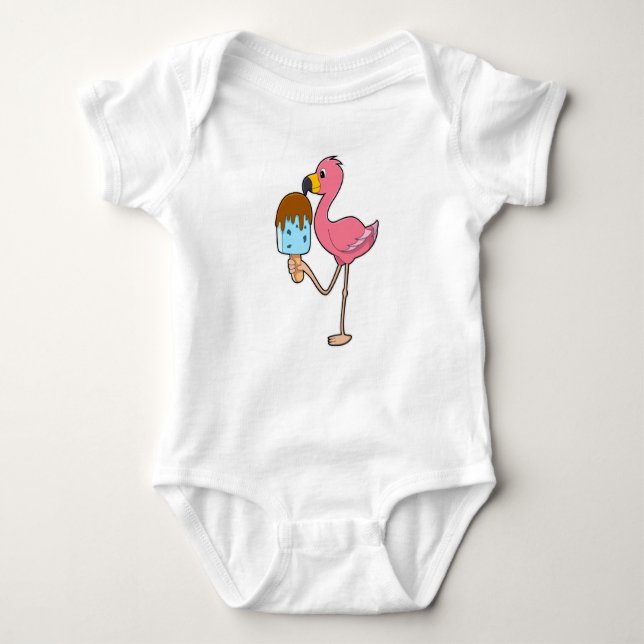 Body Para Bebê Flamingo com picolé (Frente)