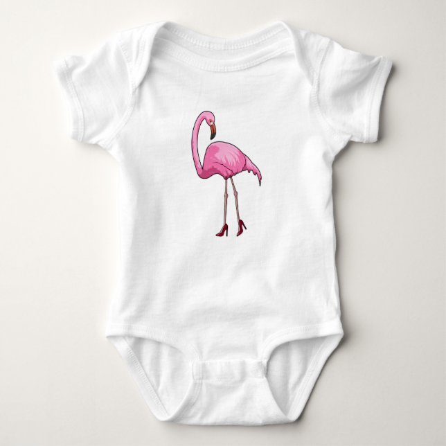 Body Para Bebê Flamingo com salto alto (Frente)