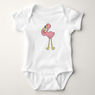 Body Para Bebê Flamingo com sorvete Waffle