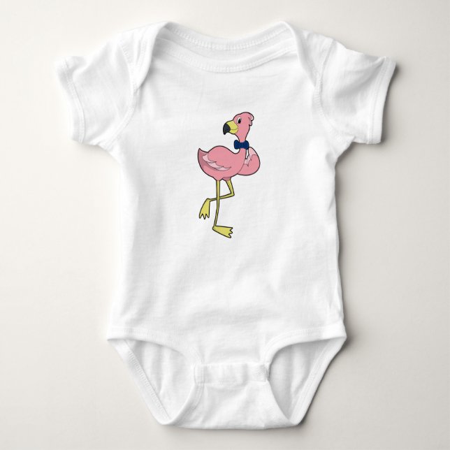 Body Para Bebê Flamingo como Cavalheiro com Gravata (Frente)