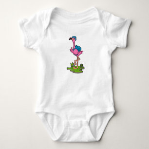 Body Para Bebê Flamingo como Hiker com mochila