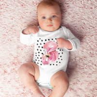Flamingo e pontos cor-de-água rosa moderna