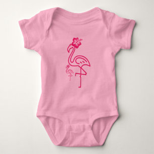 Body Para Bebê Flamingo Feminino de Verão Fofo