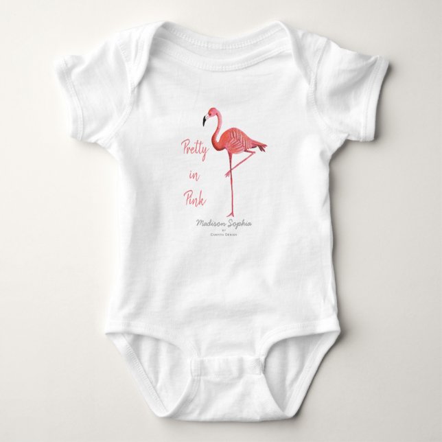 Body Para Bebê Flamingo | Menina | Roupa de bebê (Frente)