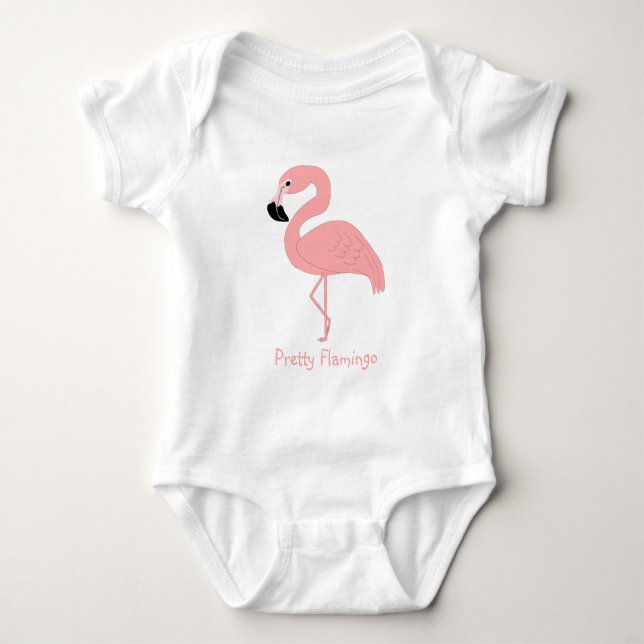 Body Para Bebê Flamingo Rosa Personalizado (Frente)