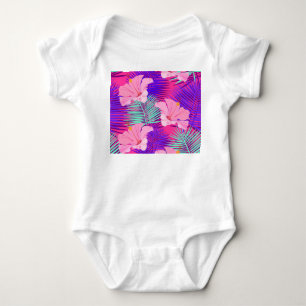 Body Para Bebê Flamingos Exóticos: Vintage Rosa Tropical.