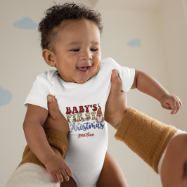 Body Para Bebê Floco de Neve Gnomo de Natal do Bebê Personalizado