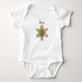 Body Para Bebê Flor Amarelo Espetado com Flor Personalizado