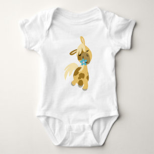 Body Para Bebê Flor Azul e Pôy Baby