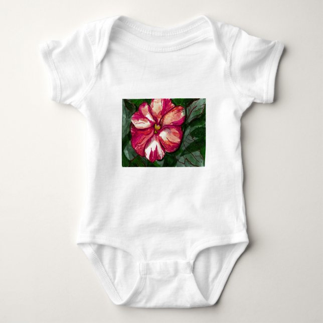 Body Para Bebê Flor cor-de-rosa (Frente)