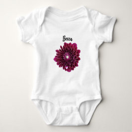 Body Para Bebê Flor Dahlia Roxo Profundo Personalizado