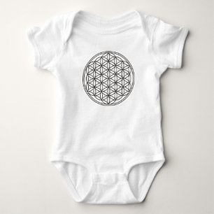 Body Para Bebê Flor de DES Lebens da vida/Blume - preto fino