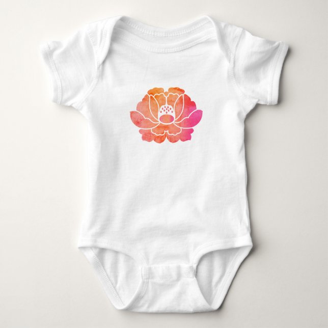 Body Para Bebê flor de peônia (Frente)