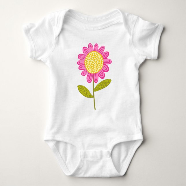 Body Para Bebê Flor Estilizada (Frente)
