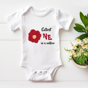Body Para Bebê Flor vermelha