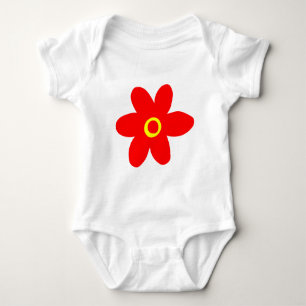 Body Para Bebê Flor Vermelho Grande