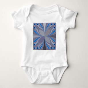 Body Para Bebê Floral Azul