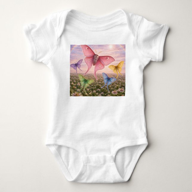 Body Para Bebê Floral e mariposa um bebê t (Frente)