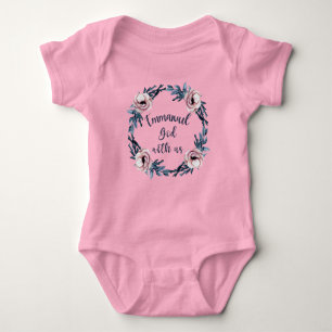 Body Para Bebê Floral Emmanuel Deus Está conosco religioso