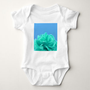Body Para Bebê Floral Verde Azul Colorida
