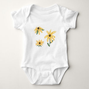 Body Para Bebê Flores amarelas