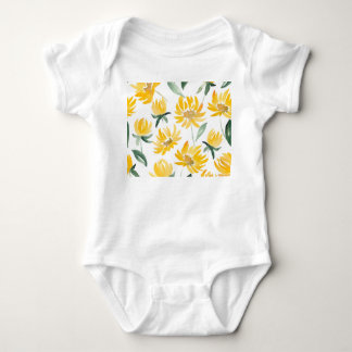Body Para Bebê Flores Amarelas Pão-de-Verão