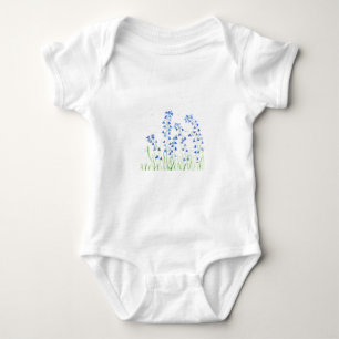 Body Para Bebê Flores azuis