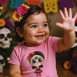 Body Para Bebê 🌹Flores da Lembrança: Tributo ao Dia de Muertos