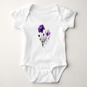 Body Para Bebê Flores de Aquarela abstrato