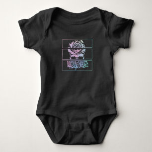 Body Para Bebê Flores de Gótico de Pastel Wicca do Caveira Góti