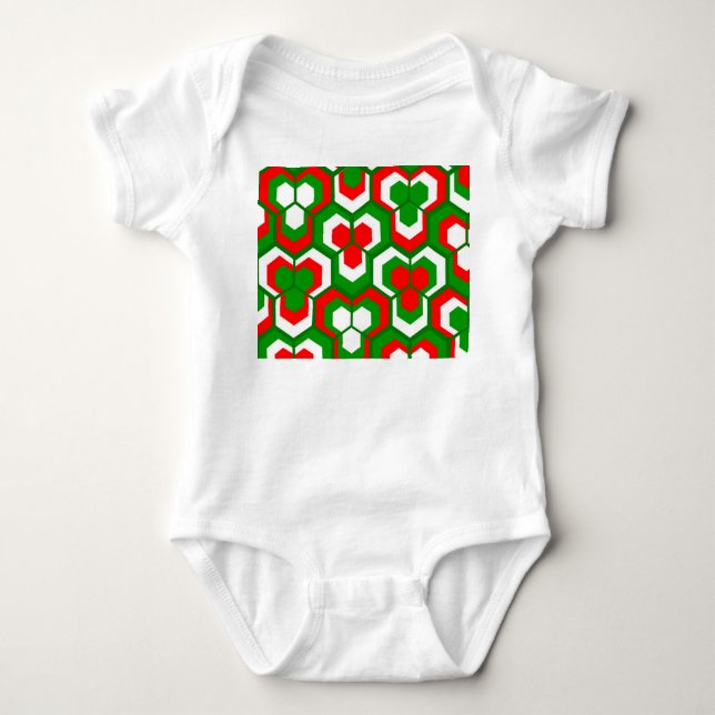 Body Para Bebê Flores de Hexágonos (Frente)