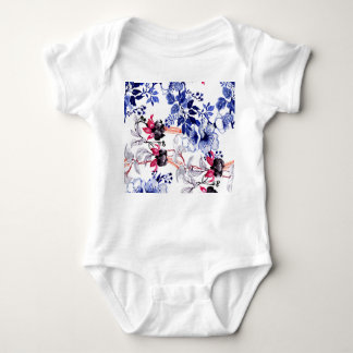 Body Para Bebê Flores Desenhadas À Mão: Aquarela Colorida