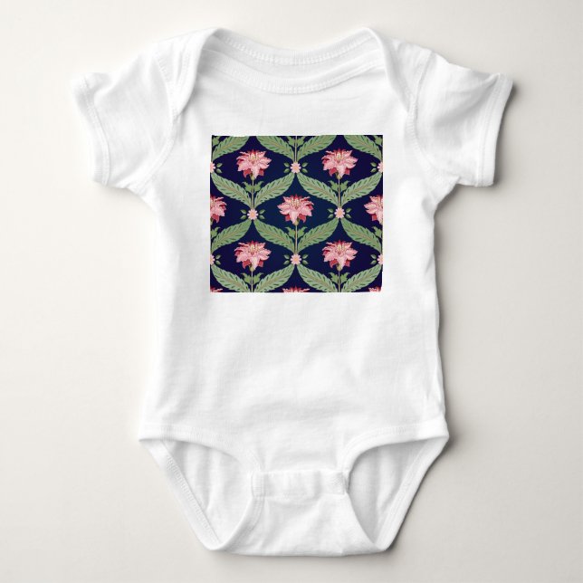 Body Para Bebê Flores Fantásticas: Motifs Indianos Escuros (Frente)