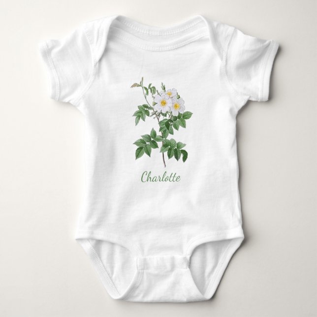 BODY PARA BEBÊ FLORES PERSONALIZADOS, BABY-SUIT (Frente)