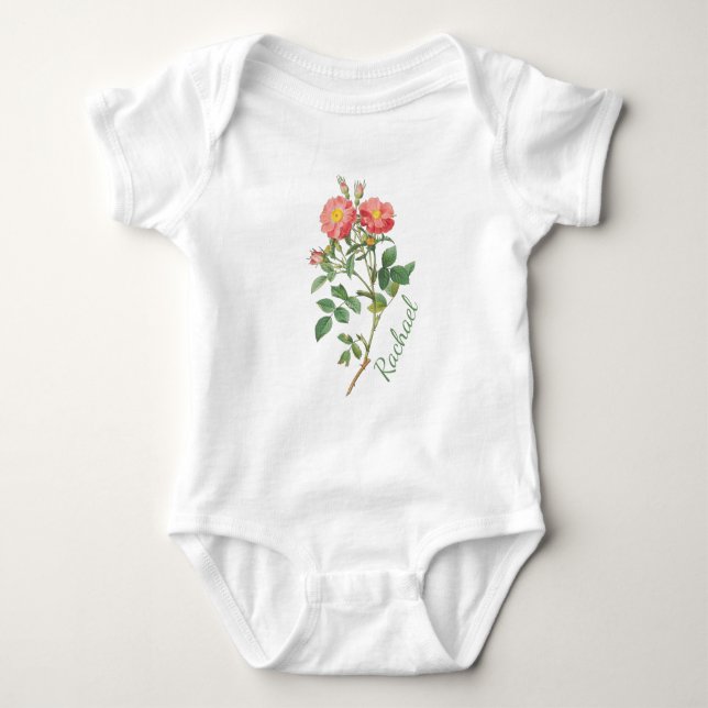 BODY PARA BEBÊ FLORES PERSONALIZADOS, BABY-SUIT (Frente)