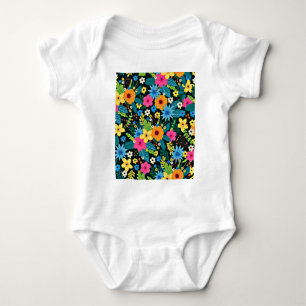 Body Para Bebê Flores Vibrantes Ditsy Padrão Floral-43785