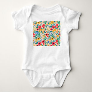 Body Para Bebê Flores Vintage, Pequenas Coloridas.