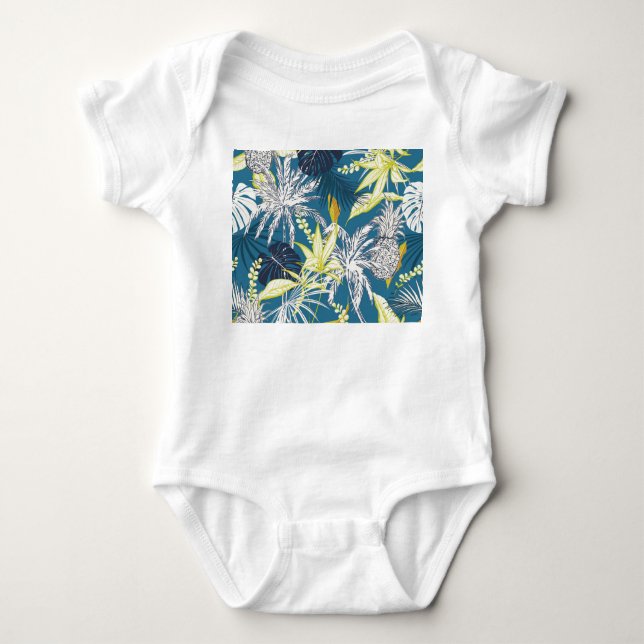 Body Para Bebê Floresta Tropical: Desenhada Colorida. (Frente)