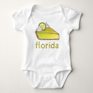Body Para Bebê Flórida Key Limão Pie Slice Dessert Foodie Gift