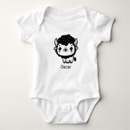 Body Para Bebê Fluffy Bison Baby - Kawaii Fazenda Arte Animal